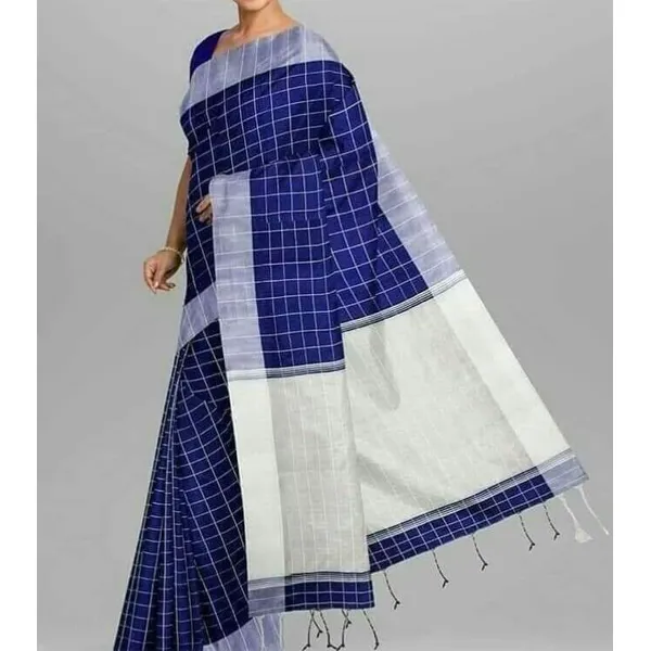 Blue%20And%20White%20Dupiyan%20Sharee%20For%20Women%20-%20Image%202