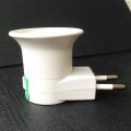 1PC Hot Sell Professional Practical White E27 LED Light Socket To EU Plug Holder Adapter Converter ON/OFF For Bulb Lamp.