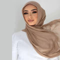 Viscose Hijab Scarf Double Stitches Edge Plain Cotton Modal Muslim Women Scarf Soft Lightweight Shawl Rayon Scarf Hijab 185x85cm. 