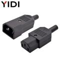 IEC 320 C13 C14 Inlet Power Plug Socket Rewirable 3 Pin Electrical Male Female Connector with Red Lamp Rocker Switch 10A Fuse. 
