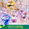Confetti Latex Transparent Balloon/New Amazon Clear confetti balloons birthday wedding party balloons decoration latex ,[ 5 pcs ] confetti balloon. 