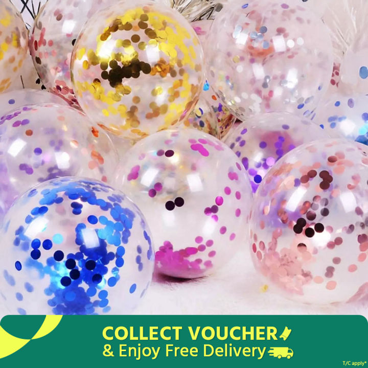 Confetti Latex Transparent Balloon/New Amazon Clear confetti balloons birthday wedding party balloons decoration latex ,[ 5 pcs ] confetti balloon