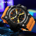 SANDA Three Screen Multifunctional Timing Watch Outdoor Waterproof Night Light Men's Watch SD3366-2.