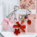 Fashion Bag Charm Keychain - Acrylic Pendants with Flower, Star, Love, Bow & Strawberry for Women's Bags, Backpacks & Pants. 