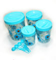 Transparent Plastic Long Spice Jar - 4Pes Set - Glass Jar.