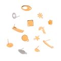 20pcs/lot Stainless Steel Geometric Earring Stud Earring Hooks Posts Connector Fitting for DIY Jewelry Earrings Making Supplies. 