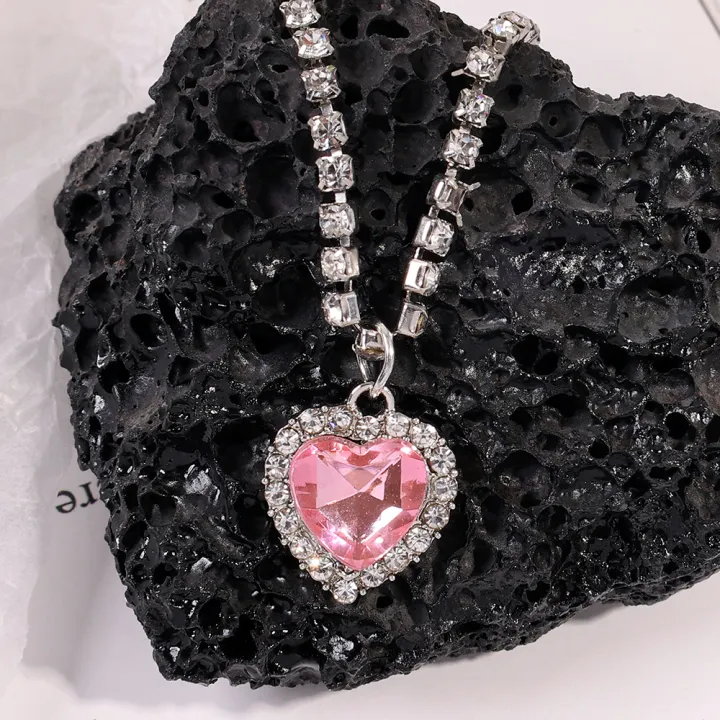 Pink%20Heart%20Pendant%20Necklace%20for%20Women%20Lovers%20Rhinestione%20Clavicle%20Chain%20Chocker%20Female%20Cute%20Crystal%20Moonstone%20Jewlery%20Gifts%20-%20Image%202