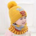 2pcs/set Children's Hat & Scarf Set, Baby Thickened Warm Wool Baby Neck With Ear Protection. 