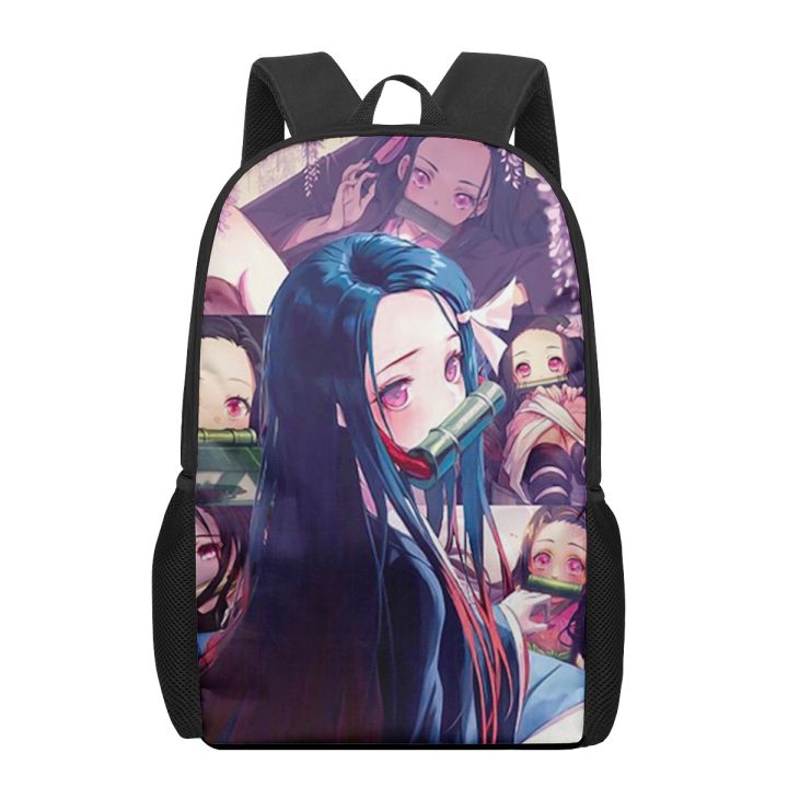 Anime Demon Slayer Kamado Nezuko Print School Bags for Boys Girls Primary Students Backpacks Kids Book Bag Satchel Back Pack