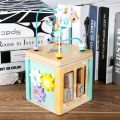 6in1 Wooden Activity Cube Montessori Toys for 12M+ Baby Carrots Harvest Game Bead Maze Preschool Learning Education Shape Sorter.