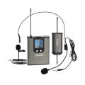 BOMGE Dual Wireless Microphone System Headset Mic/Stand Mic/Lavalier Lapel Mic with Rechargeable Bodypack Transmitter & Receiver 1/4" Output for iPhone, PA Speaker, DSLR Camera, Recording, Teaching.