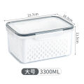 Kitchen Food Sealed Preservation Box Fruit and Vegetable Drain Plastic Storage Box with Lid Refrigerator Freezing Fresh Storage Box. 