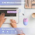 Pink Bluetooth +2.4G Wireless Mouse Cute Cat Silent Click Bluetooth Mouse Adjustable DPI Portable Mouse for Computer iPad Laptop. 