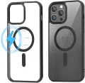 Apple iPhone X / XS Phone Case Black Clear Magnetic MagSafe Charger Case For Iphone X Back Cover. 