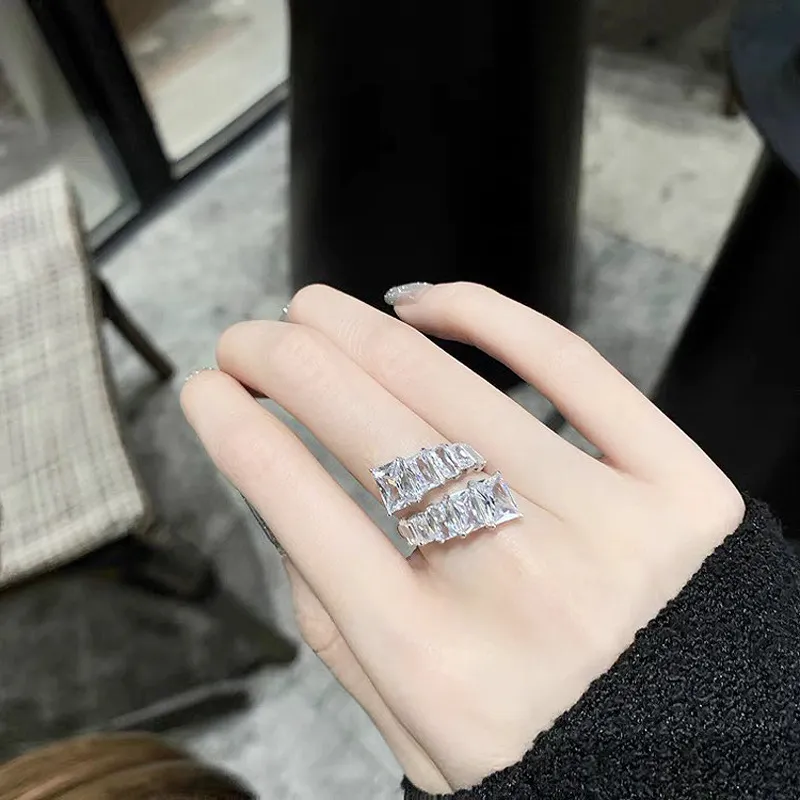 Celebrity style T square diamond light luxury fashion personality