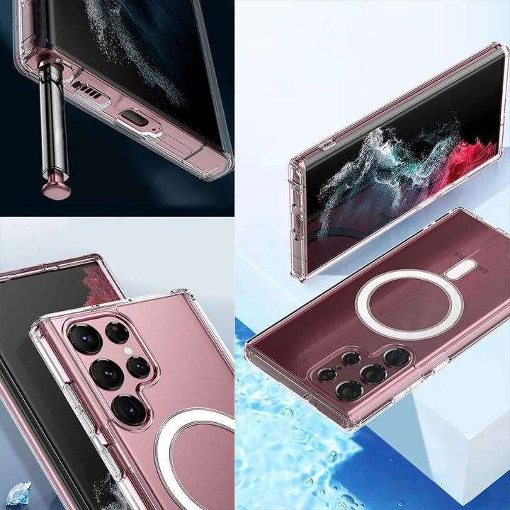 For%20Samsung%20Galaxy%20S22%20Ultra%205G%20MagSafe%20Compatible%20Shockproof%20Transparent%20Slim%20Fit%20Wireless%20Charging%20supported%20Frosted%20Border%20Phone%20Back%20Case%20Mobile%20Cover%20-%20Image%205