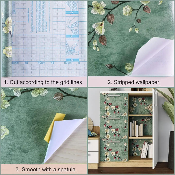 10M%20Vintage%20Floral%20Green%20Peel%20And%20Stick%20Retro%20European%20Style%20Self-adhesive%20Waterproof%20Wallpapers%20Living%20Room%20Bedroom%20Renovation%20-%20Image%206