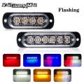 4/6LED FLASHING LIGHT Grille Strobe light led strobe warning light emergency light truck accessories Trailer suv lamp.