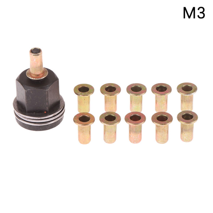 Rivet Nut Gun Drill Adapter Tool Riveting Manual Threaded Hand Riveter Inserts Metal License Plate Rivet M3M4M5M6M8M10M12 Leima