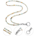 Beaded Lanyard for ID Badges and Keys, Cute Teacher Lanyard, Natural Stone Lanyard for Women Durable. 