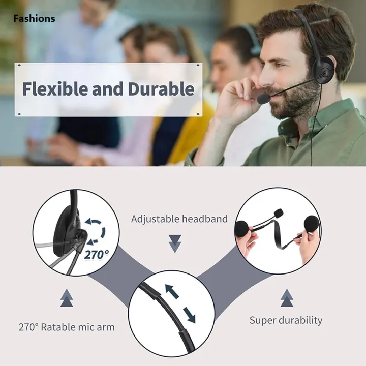 Fashions%20Call%20Center%20Clear%20Voice%20Office%20School%20Pc%20Gaming%20With%20Microphone%20Usb%20Wired%20Computer%20Headset%20Volume%20Control%20Noise%20Reduction%20-%20Image%203