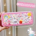 Cute cartoon cream glue handmade DIY stationery box pencil case children's handmade homemade creative pencil case material pack. 