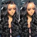 Wow Angel 360 HD Lace Frontal Wigs Body Wave Full Lace Wigs Human Hair Wigs Pre Plucked Peruvian Hair High Ponytail For Woman. 