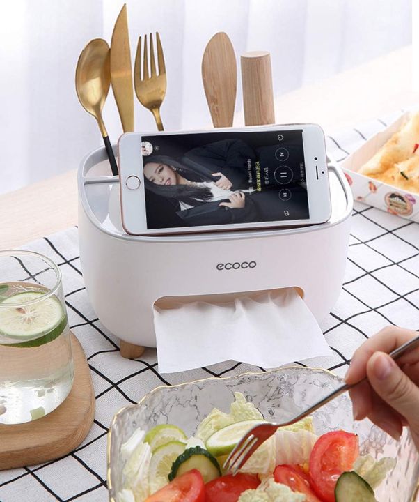 Tissue%20Box%20Cover%20Holder%20with%20Storage,%20Napkin%20Tissue%20Box,%20Multi-Function%20Tissue%20Box%20ABS%20Material%20Storage%20Organizer%20Caddy%20for%20Bathroom,%20Bedroom%20and%20Office%20-%20Image%208