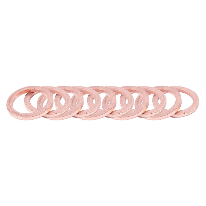 ZOROOM 10Pcs 12mm x 17mm x 1.5mm Copper Crush Washer Flat Ring Gasket Fitting