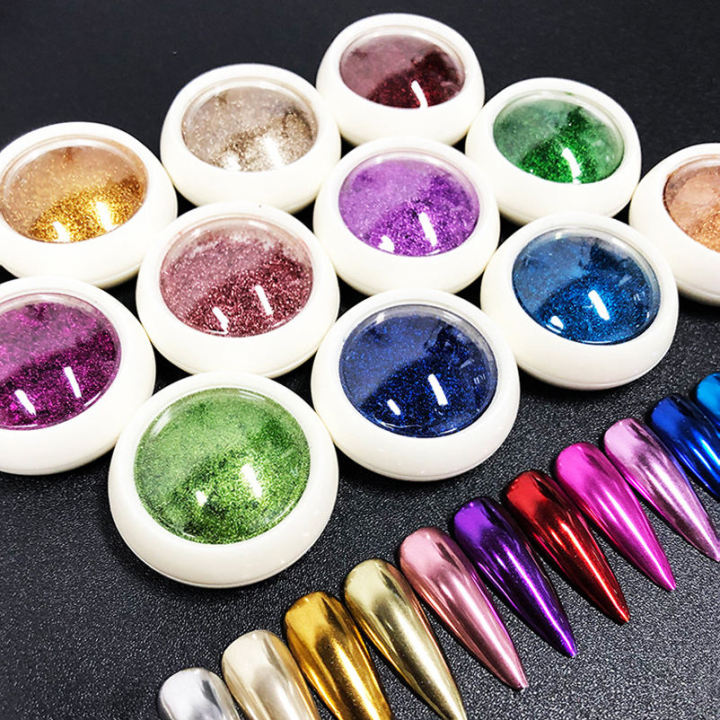 Metallic Chrome Magic Mirror Powder Laser Shimmer Glitter Holographic Powder Nail Art Dust Metal Effect Nail Glitter DIY Nail Art Docoration