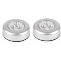 2Pcs LED Wireless Night Light Battery Powered Hand Pressing Emergency Lighting Round Bedside Lamp Reading Small Night Light.