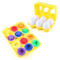 Children's Early Learning Educational DIY Matching Clever Egg Math Toys Mixed Shape Pair Bumping Toys Yellow. 