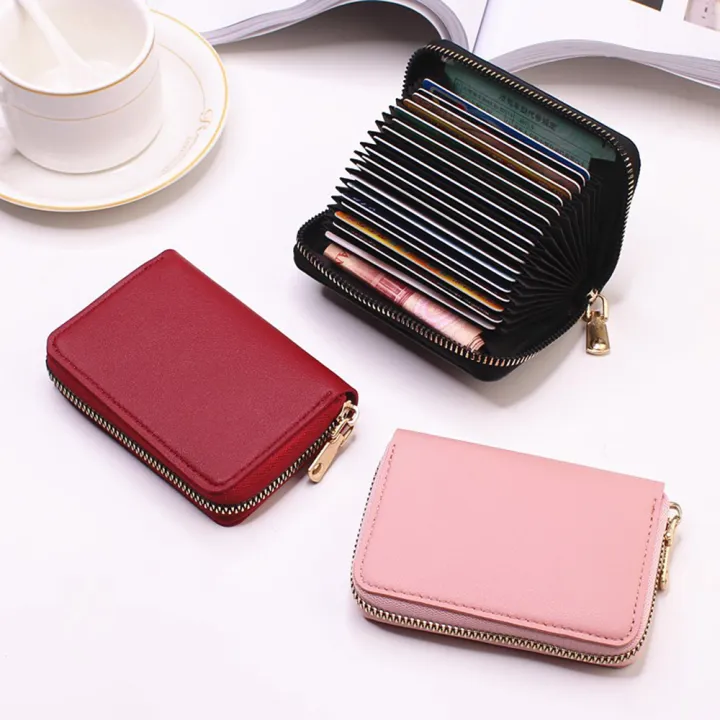 Zipper RFID Women Business Organizer Wallet Purse Men New Card PU