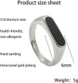 Stainless Steel Men's Stone Ring, Silver, Golden, Black, Natural Stone, Sizes 7-10. 