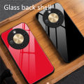Biruiqu For Honor X9D Tempered Glass Back Soft Silicone Edge Black Case Cover Casing. 