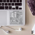 Computer Reference Keyboard Shortcut Sticker Adhesive For Windows PC Laptop Desktop. 