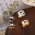 Sdeer Alloy Heart Moon Dolphin Butterfly Bow Open Rings Set for Girls.