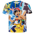 Pokemon Pikachu 3D Print T Shirt Cartoon Children T-Shirts Summer Kids Girls Tops Toddle Clothes BABY 4-14y.