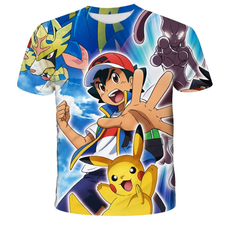 Pokemon Pikachu 3D Print T Shirt Cartoon Children T-Shirts Summer Kids Girls Tops Toddle Clothes BABY 4-14y