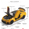 1:32 Transformers 5 Bumblebee Chevrolet Camaro Diecast Car Fast and the Furious Alloy Vehicles Car Model Metal Toy Model Pull back Sound Light Special Edition. 
