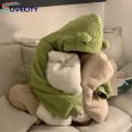 Imitation Lambswool Outerwear Zipper Closure Fall Winter Thickened Plush Cardigan Jacket. 