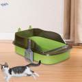 Cat Easy Carry Anti Splashing High Sided Pet Cat Toilet Sand Box green. 