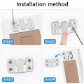 2PCS Heavy Duty Picture Frame Hooks Wall Hanger Steel Interlock Bracket Joint Bed Corner Hanging Hook Furniture Hardware.