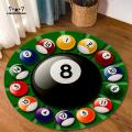 Simulation Billiards 8 Ball Rug Round Soft Chair Pad Anti-slip Bath Floor Mat Kids Bedroom Black Carpet Doormat Area Rugs. 