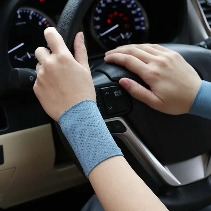 Driving%20Running%20Solid%20Color%20Outdoor%20Unisex%20For%20Men%20Women%20Sports%20Wristband%20Sunscreen%20Wrist%20Cycling%20Arm%20Sleeves%20Ice%20Silk%20Sleeves%20-%20Image%207