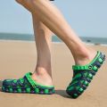 2021 Summer Green Men Clogs Sandals Big Size 46 Hollow Beach Men's Garden Shoes Comfort Lightweight Flip Flops For Men sandalia. 