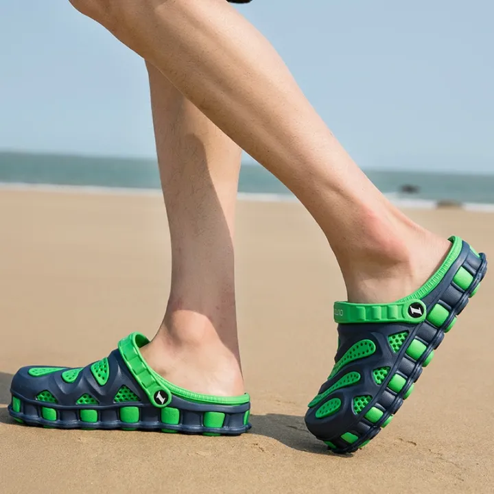 2021%20Summer%20Green%20Men%20Clogs%20Sandals%20Big%20Size%2046%20Hollow%20Beach%20Men's%20Garden%20Shoes%20Comfort%20Lightweight%20Flip%20Flops%20For%20Men%20sandalia%20-%20Image%205