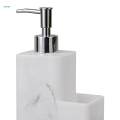 350ml Dish Soap Dispenser Pump Bottle Organizer Holder with Storage Compartment Marble Surface Refillable for. 