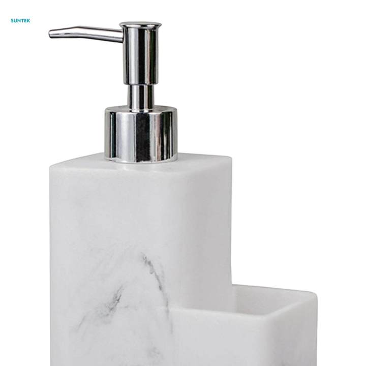 350ml%20Dish%20Soap%20Dispenser%20Pump%20Bottle%20Organizer%20Holder%20with%20Storage%20Compartment%20Marble%20Surface%20Refillable%20for%20-%20Image%203