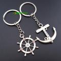 Metal Anchor Rudder Pair Keyring Couple Key Ring Keychain Key Holder.